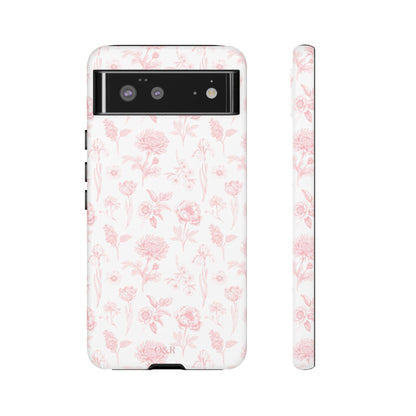 Pink Floral Phone Case - Elegant Protectors for iPhone, Girlfriend Gift, Mother's Day, Trendy Tech Accessories, Flower Pattern Cases