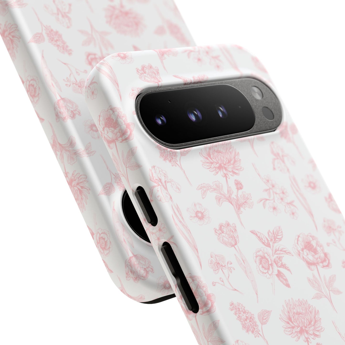 Pink Floral Phone Case - Elegant Protectors for iPhone, Girlfriend Gift, Mother's Day, Trendy Tech Accessories, Flower Pattern Cases