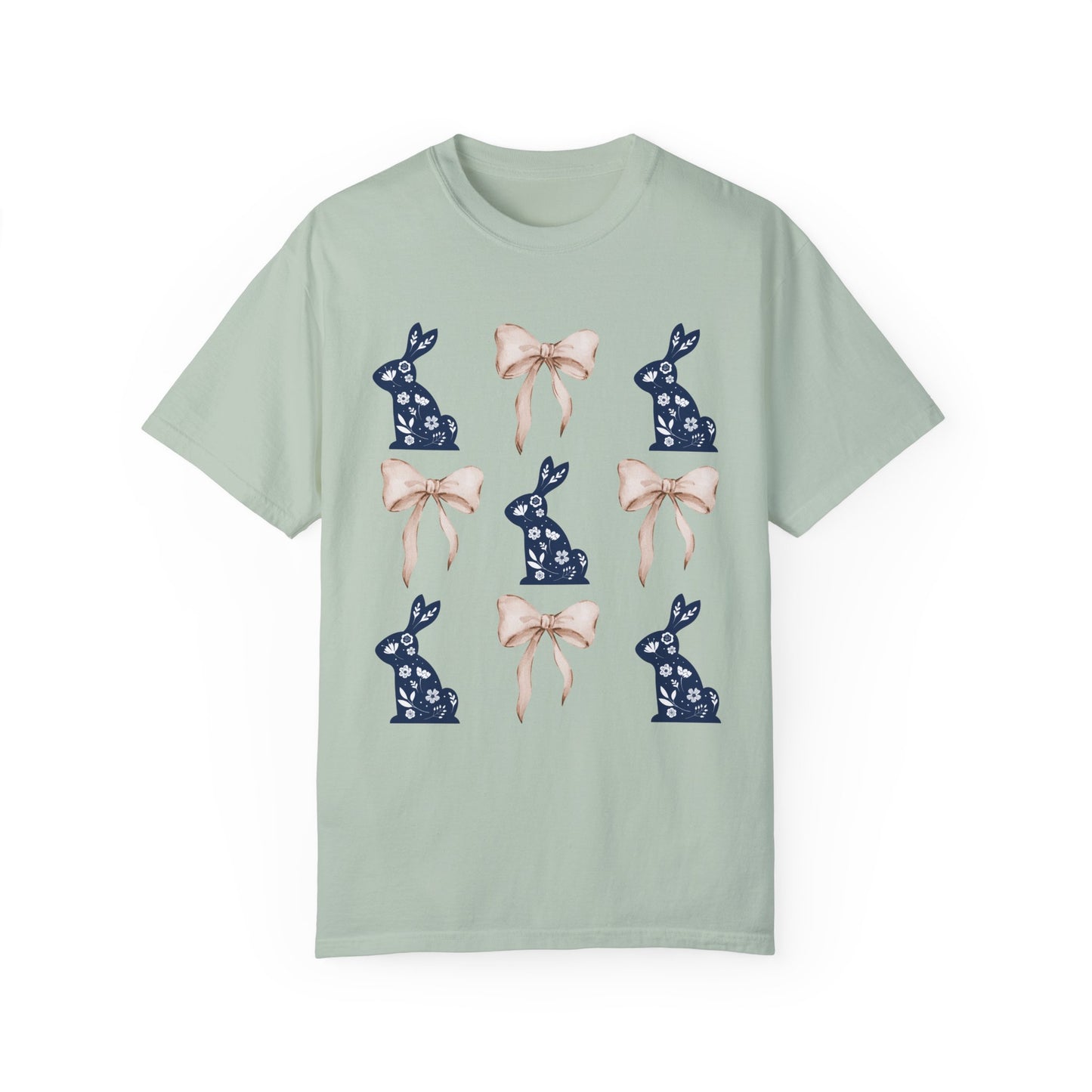 Bunny Bow Easter Comfort Colors T-shirt, Spring Rabbit Graphic Tee, Cute Bunny Shirt, Easter Bunny, Unisex Easter Apparel