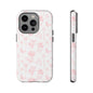 Pink Floral Phone Case - Elegant Protectors for iPhone, Girlfriend Gift, Mother's Day, Trendy Tech Accessories, Flower Pattern Cases