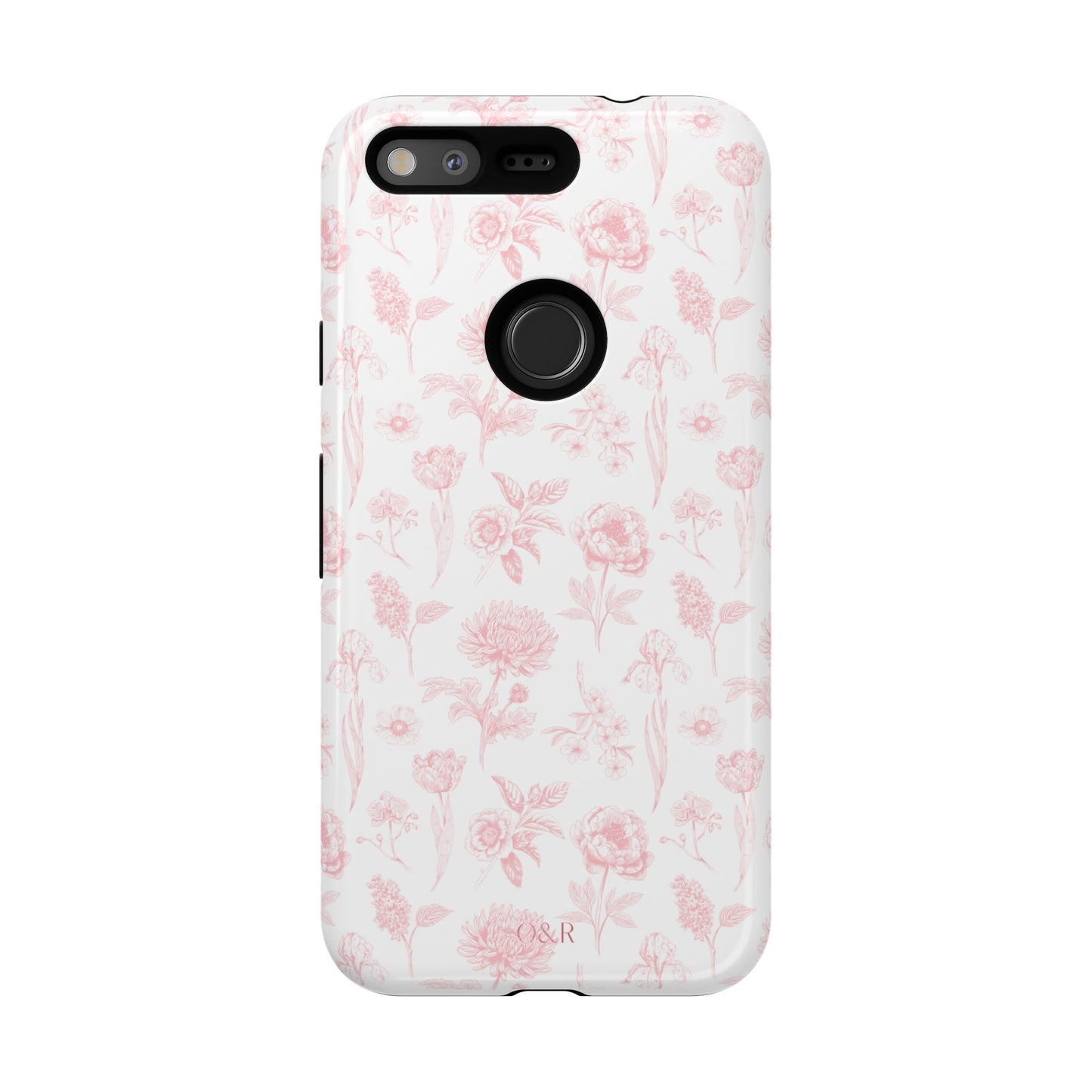 Pink Floral Phone Case - Elegant Protectors for iPhone, Girlfriend Gift, Mother's Day, Trendy Tech Accessories, Flower Pattern Cases