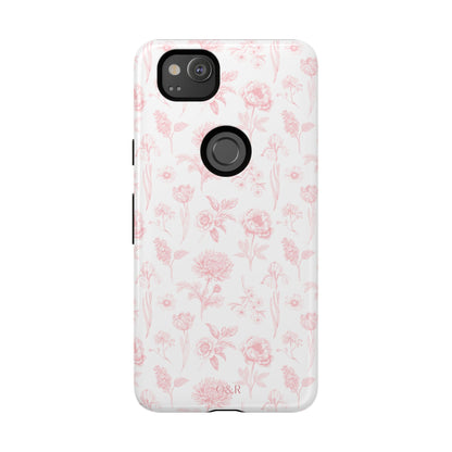 Pink Floral Phone Case - Elegant Protectors for iPhone, Girlfriend Gift, Mother's Day, Trendy Tech Accessories, Flower Pattern Cases