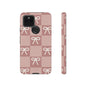 Pink Checkered Bow Tough Case, Phone Case,  Cellphone Cover, Protective Phone Shell, Cute Plaid Design