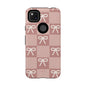 Pink Checkered Bow Tough Case, Phone Case,  Cellphone Cover, Protective Phone Shell, Cute Plaid Design