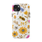 Wildflower Honey Bee Tough Phone Case - Floral Insect Protective Cover, Nature Lover Gift, iPhone Samsung Accessories, Hard