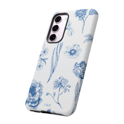 Botanical Blue Floral Phone Case - Elegant Flower Design Tough Cases for All Seasons, Birthday Gift, Stylish Phone Accessories, Nature Lover