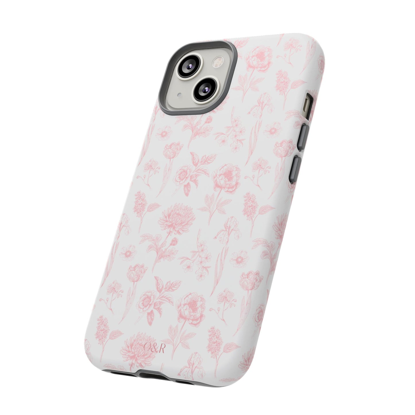 Pink Floral Phone Case - Elegant Protectors for iPhone, Girlfriend Gift, Mother's Day, Trendy Tech Accessories, Flower Pattern Cases