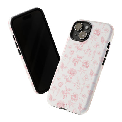 Pink Floral Phone Case - Elegant Protectors for iPhone, Girlfriend Gift, Mother's Day, Trendy Tech Accessories, Flower Pattern Cases