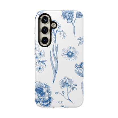 Botanical Blue Floral Phone Case - Elegant Flower Design Tough Cases for All Seasons, Birthday Gift, Stylish Phone Accessories, Nature Lover