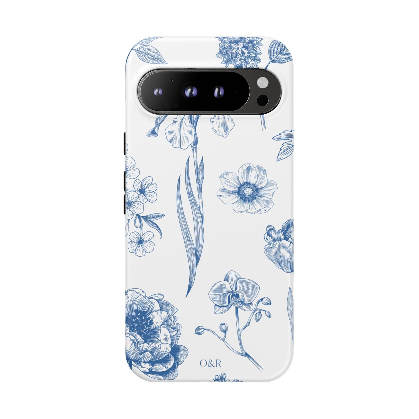 Botanical Blue Floral Phone Case - Elegant Flower Design Tough Cases for All Seasons, Birthday Gift, Stylish Phone Accessories, Nature Lover