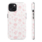 Pink Floral Phone Case - Elegant Protectors for iPhone, Girlfriend Gift, Mother's Day, Trendy Tech Accessories, Flower Pattern Cases