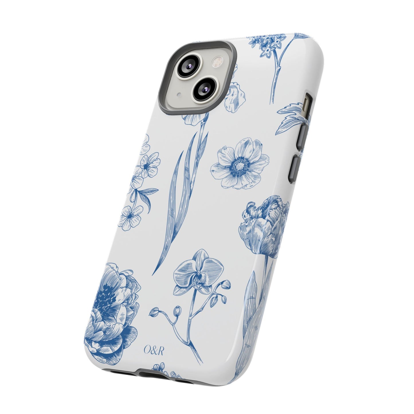 Botanical Blue Floral Phone Case - Elegant Flower Design Tough Cases for All Seasons, Birthday Gift, Stylish Phone Accessories, Nature Lover