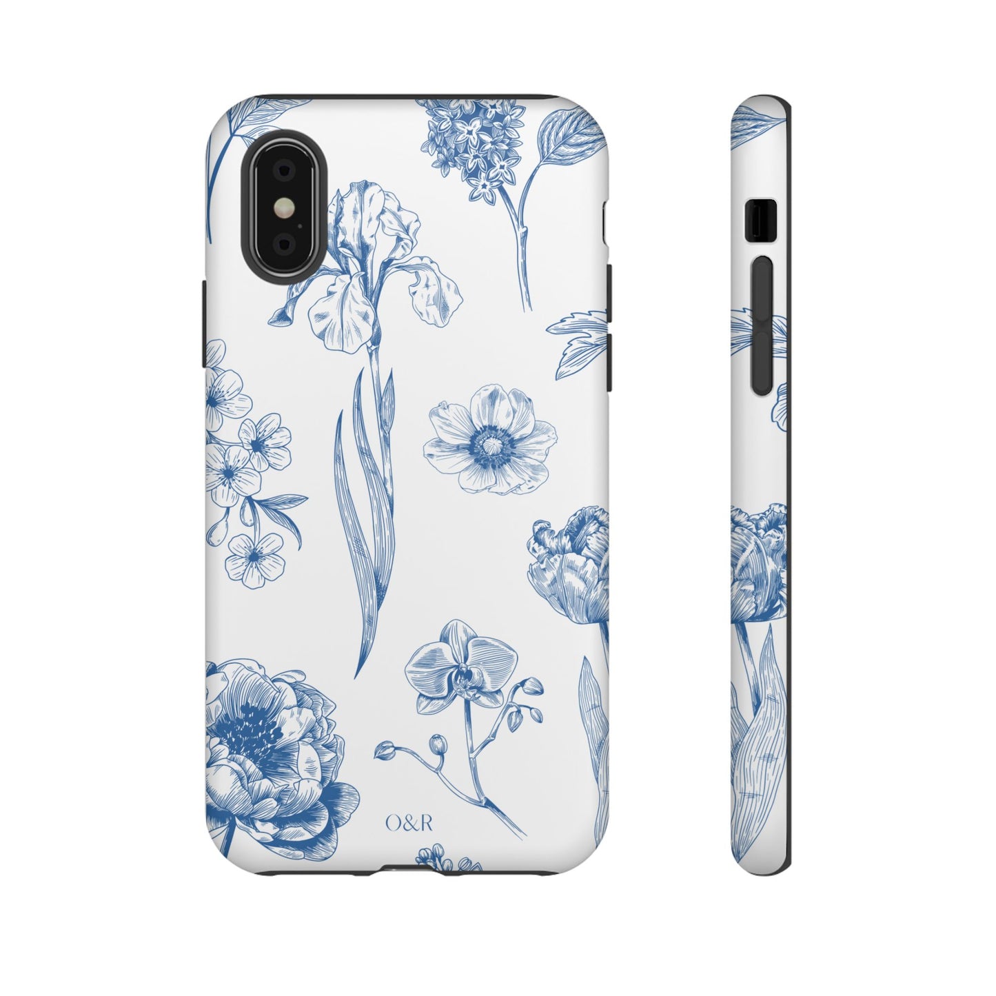 Botanical Blue Floral Phone Case - Elegant Flower Design Tough Cases for All Seasons, Birthday Gift, Stylish Phone Accessories, Nature Lover