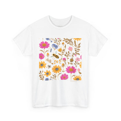 Wildflower Honey Bee Biblical T-shirt, Christian Faith Unisex Tee, Garden Nature Graphic Shirt, Religious Inspirational Top, Summer Flower