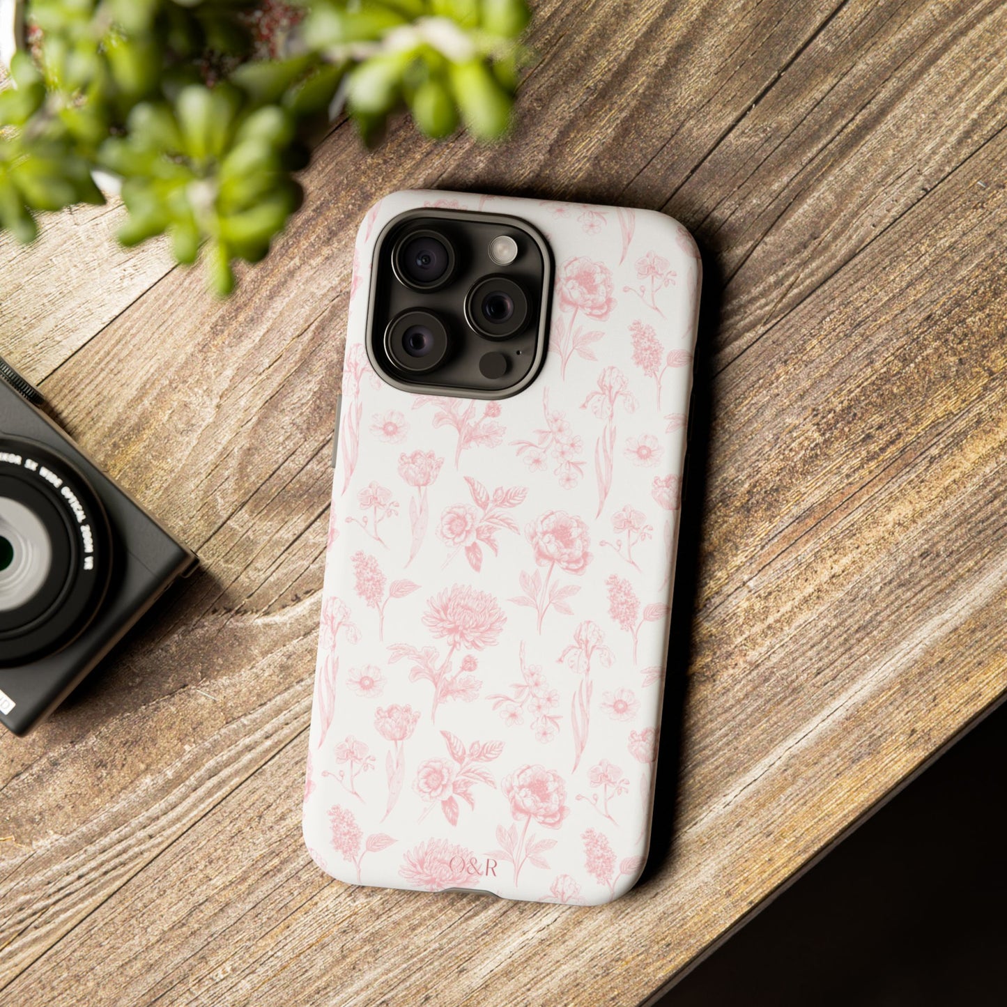 Pink Floral Phone Case - Elegant Protectors for iPhone, Girlfriend Gift, Mother's Day, Trendy Tech Accessories, Flower Pattern Cases