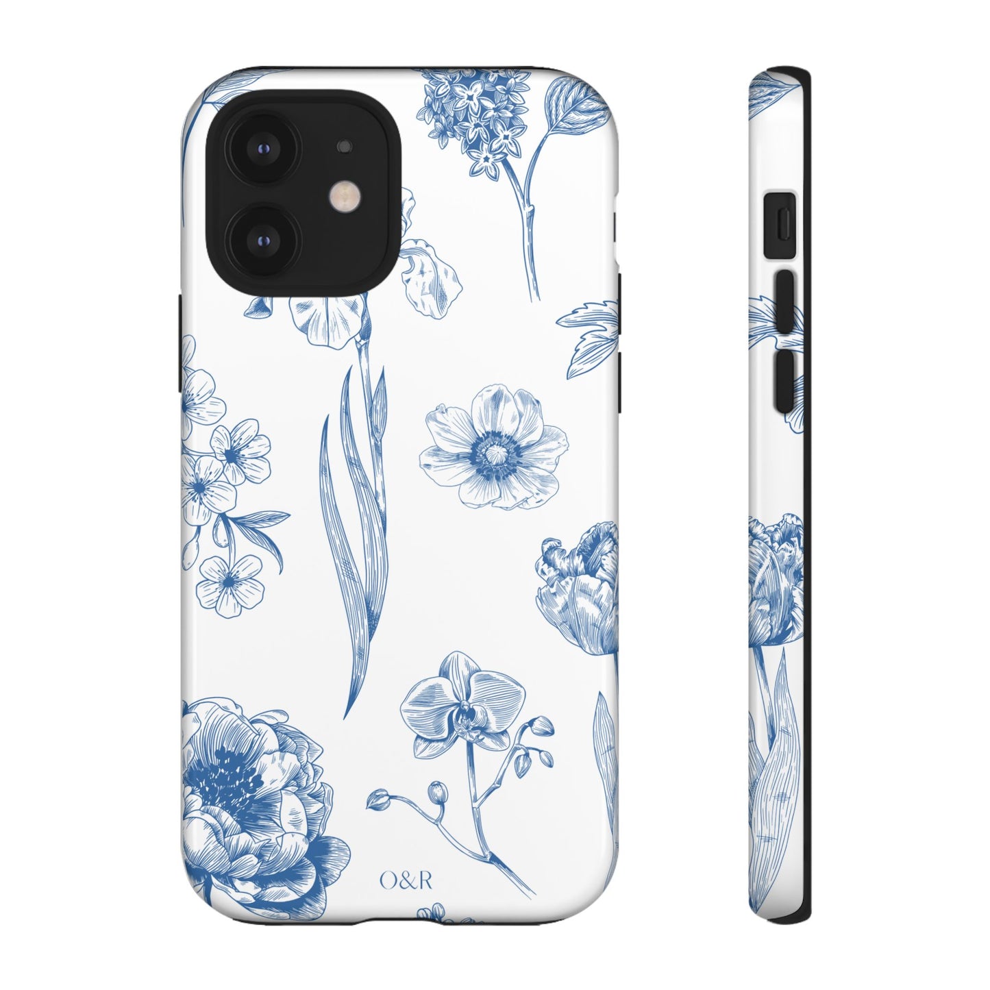 Botanical Blue Floral Phone Case - Elegant Flower Design Tough Cases for All Seasons, Birthday Gift, Stylish Phone Accessories, Nature Lover