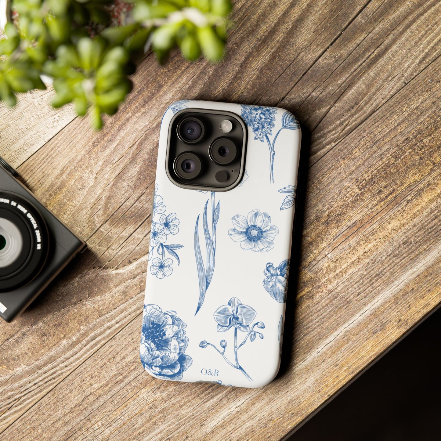 Botanical Blue Floral Phone Case - Elegant Flower Design Tough Cases for All Seasons, Birthday Gift, Stylish Phone Accessories, Nature Lover