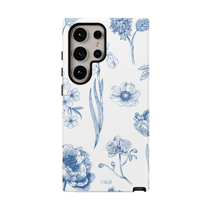 Botanical Blue Floral Phone Case - Elegant Flower Design Tough Cases for All Seasons, Birthday Gift, Stylish Phone Accessories, Nature Lover