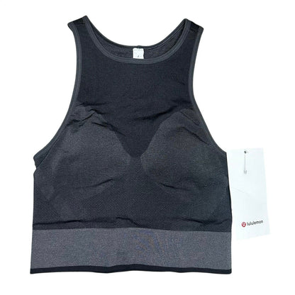 NWT Lululemon Seamless Mesh Shelf-Bra Training Tank Top Graphite Grey Size 2