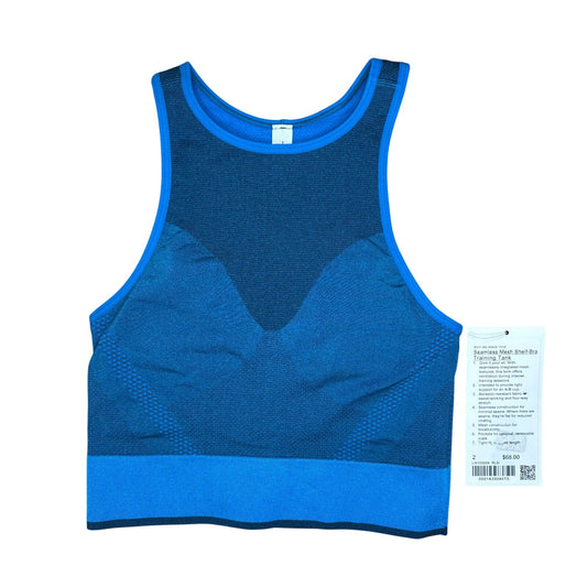 Lululemon Seamless Mesh Shelf-Bra Training Tank Top Poolside Size 2