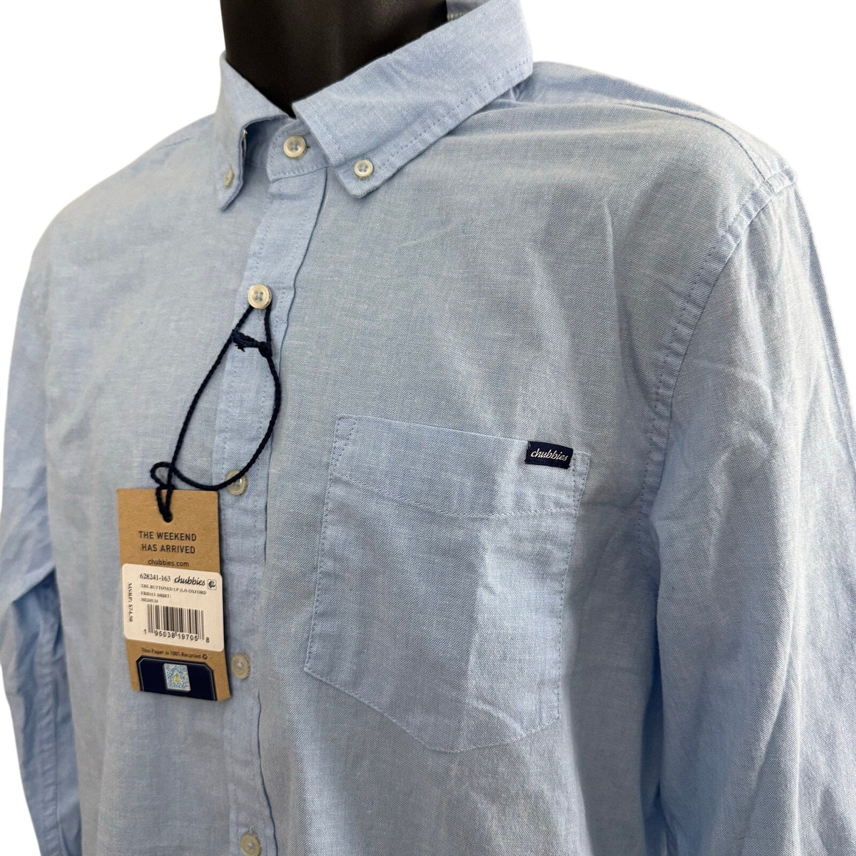 Chubbies Long Sleeve Oxford The Buttoned Up Blue Size M