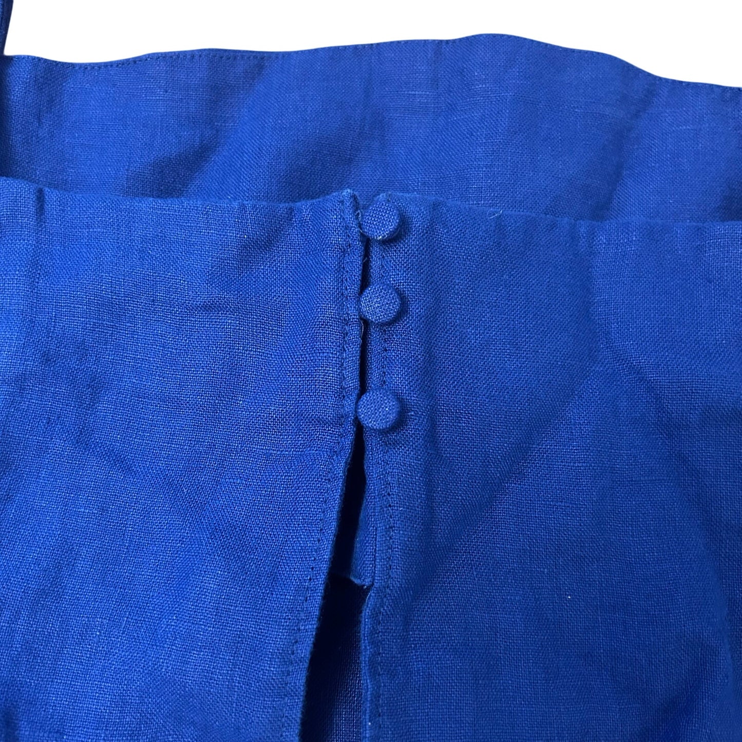 Madewell Curved-Neck Shell Tank in 100% Linen Bright Sapphire Size 14