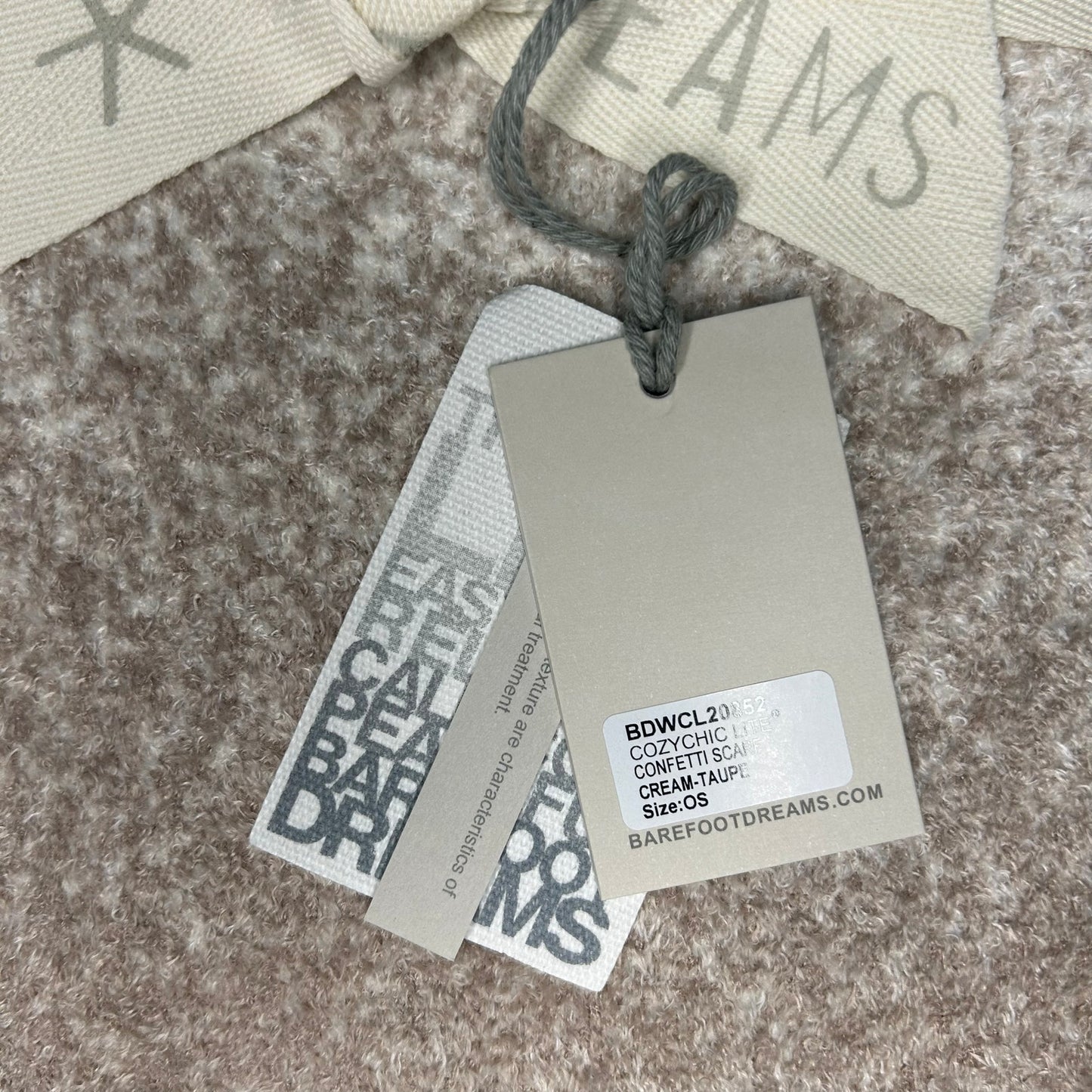 Barefoot Dreams CozyChic Lite Confetti Scarf Cream Taupe