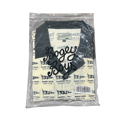 Bogey Boys Flag Button Up Men's Golf Shirt Black and Cream Size L