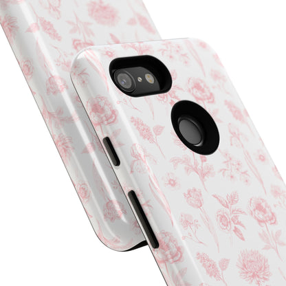 Pink Floral Phone Case - Elegant Protectors for iPhone, Girlfriend Gift, Mother's Day, Trendy Tech Accessories, Flower Pattern Cases