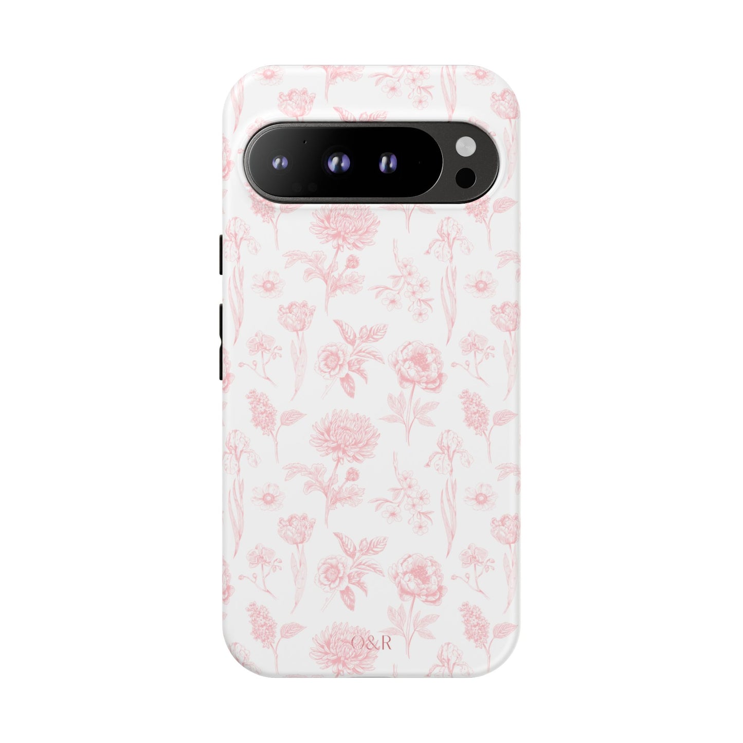 Pink Floral Phone Case - Elegant Protectors for iPhone, Girlfriend Gift, Mother's Day, Trendy Tech Accessories, Flower Pattern Cases