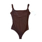 Quince Second Skin Square Neck Tank Bodysuit in Brown Size M