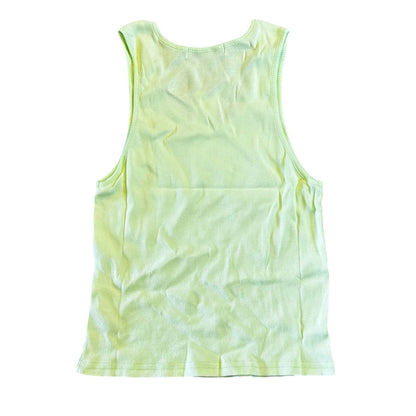NWT Daydreamer LA Women's Ribbed Tank Top Acid Yellow Size Large