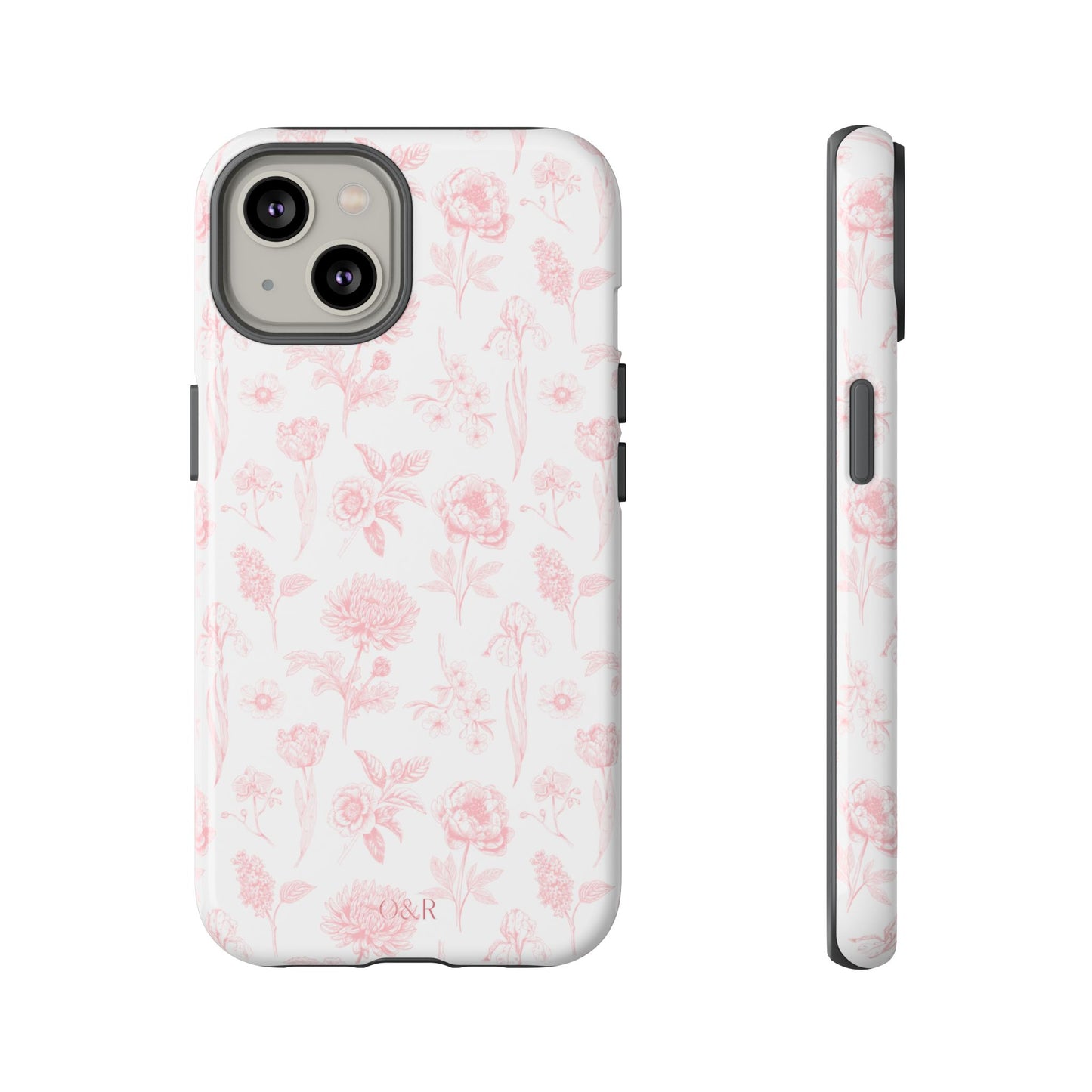 Pink Floral Phone Case - Elegant Protectors for iPhone, Girlfriend Gift, Mother's Day, Trendy Tech Accessories, Flower Pattern Cases