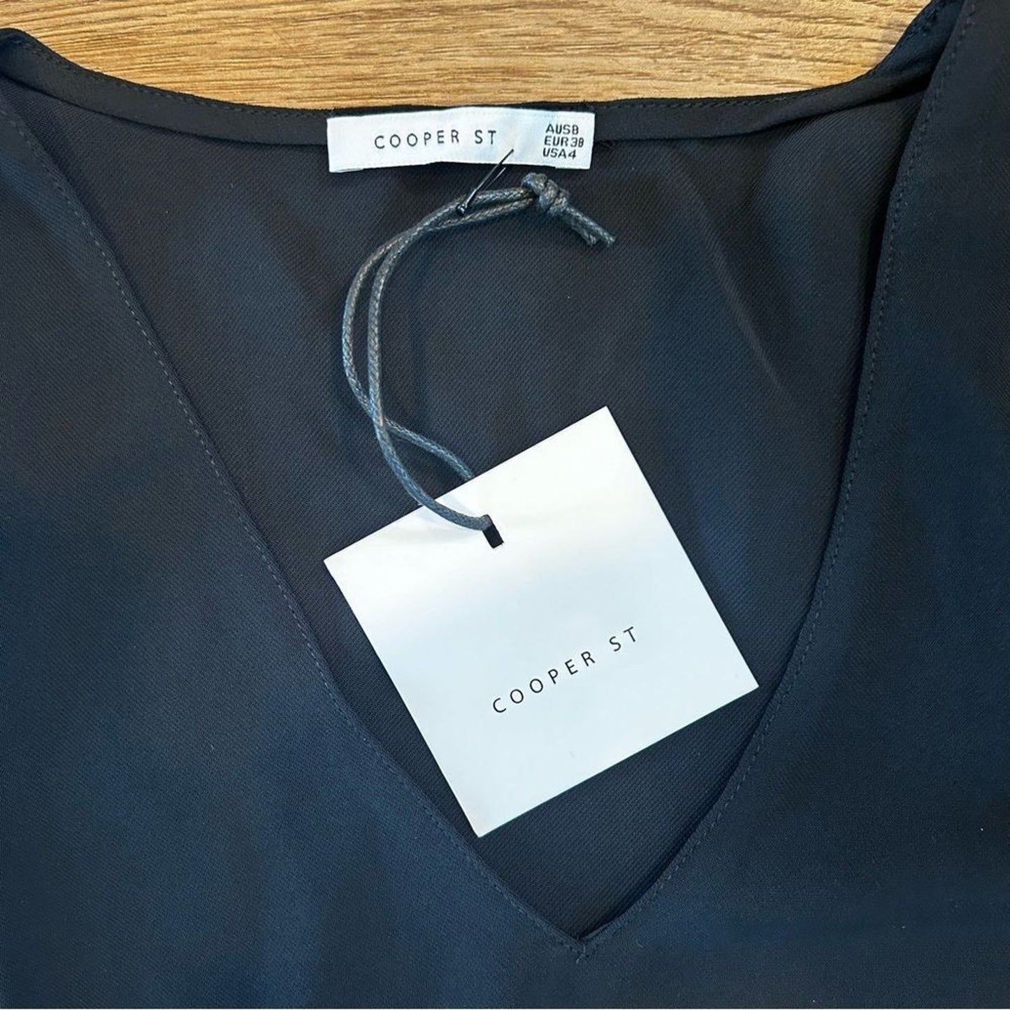 NWT Cooper St Wild At Heart Black V-Neck Top Size 12