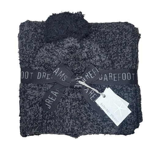 Barefoot Dreams CozyChic Pom Pom Beanie & Scarf Set in Carbon/Black