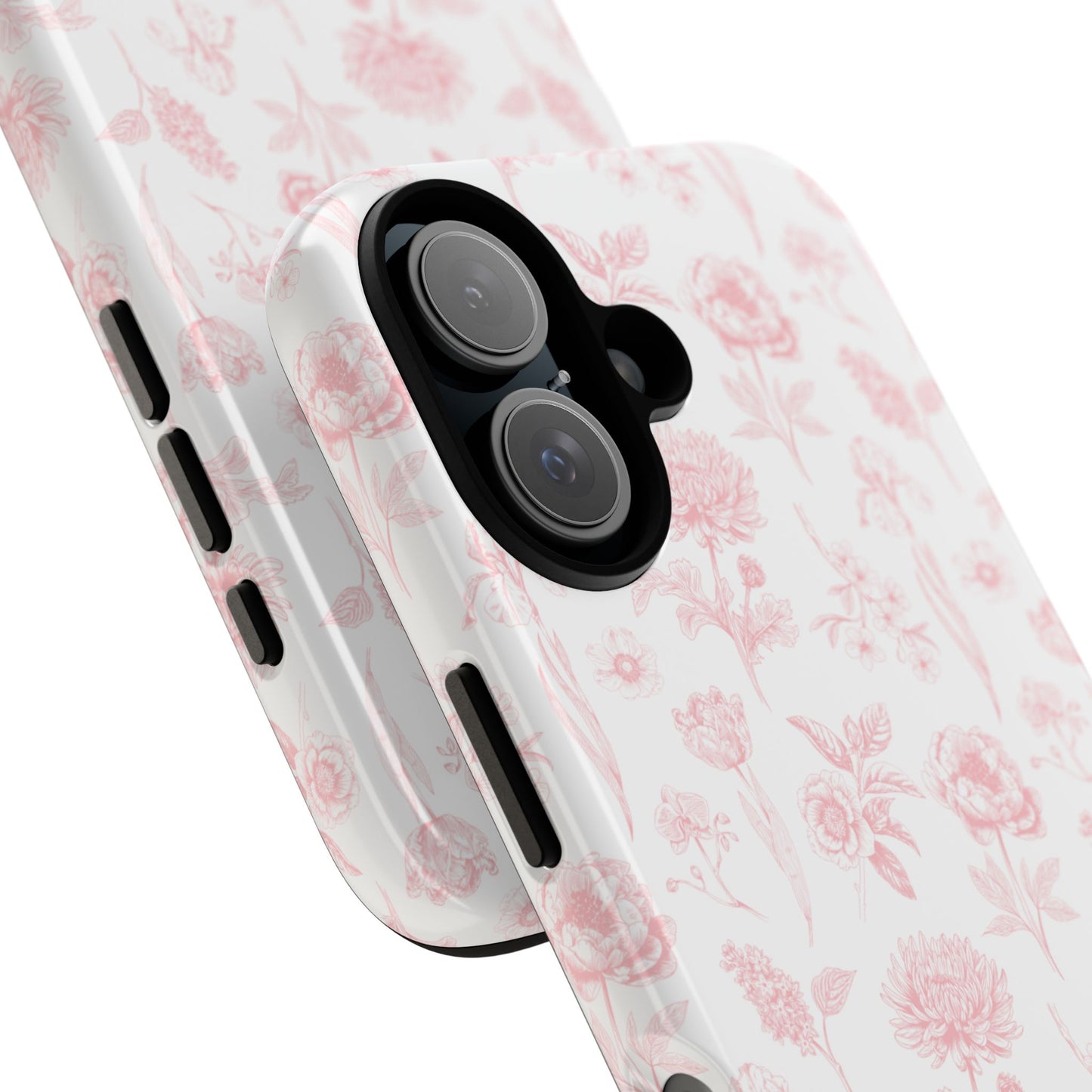 Pink Floral Phone Case - Elegant Protectors for iPhone, Girlfriend Gift, Mother's Day, Trendy Tech Accessories, Flower Pattern Cases