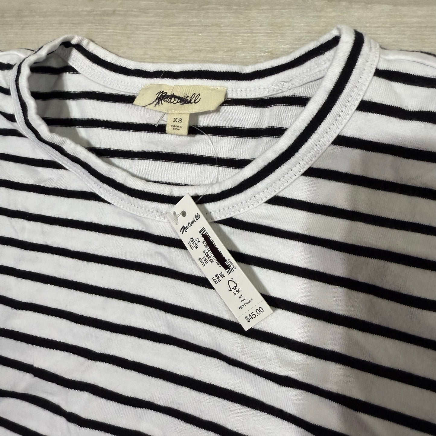 Madewell Cotton Perfect Striped Crewneck Tee Size XS