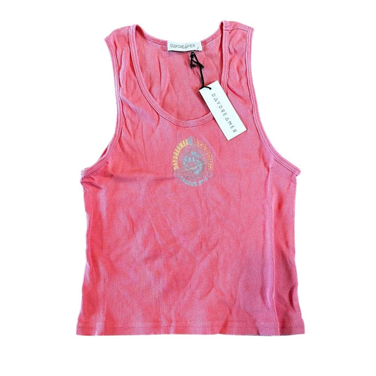 Daydreamer Records Ribbed Tank in Blossom Pigment Size Large