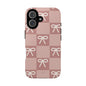 Pink Checkered Bow Tough Case, Phone Case,  Cellphone Cover, Protective Phone Shell, Cute Plaid Design