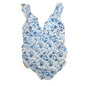 A Pea In The Pod Maternity Blue Floral Ruffle One Piece Swimsuit Size XS