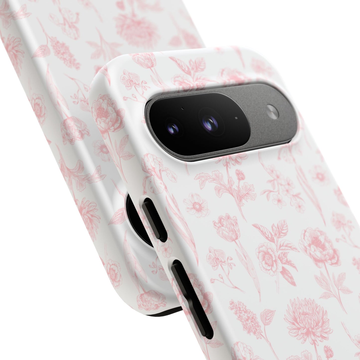 Pink Floral Phone Case - Elegant Protectors for iPhone, Girlfriend Gift, Mother's Day, Trendy Tech Accessories, Flower Pattern Cases