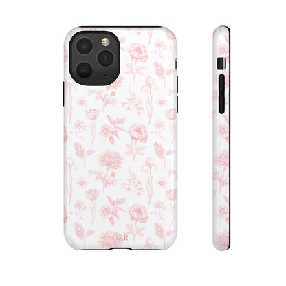 Pink Floral Phone Case - Elegant Protectors for iPhone, Girlfriend Gift, Mother's Day, Trendy Tech Accessories, Flower Pattern Cases