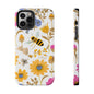 Wildflower Honey Bee Tough Phone Case - Floral Insect Protective Cover, Nature Lover Gift, iPhone Samsung Accessories, Hard