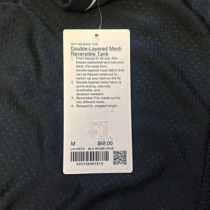 Lululemon Double-Layered Mesh Reversible Tank Top Black Green Size M