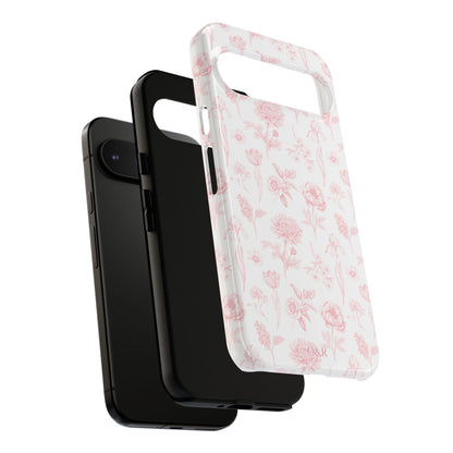 Pink Floral Phone Case - Elegant Protectors for iPhone, Girlfriend Gift, Mother's Day, Trendy Tech Accessories, Flower Pattern Cases