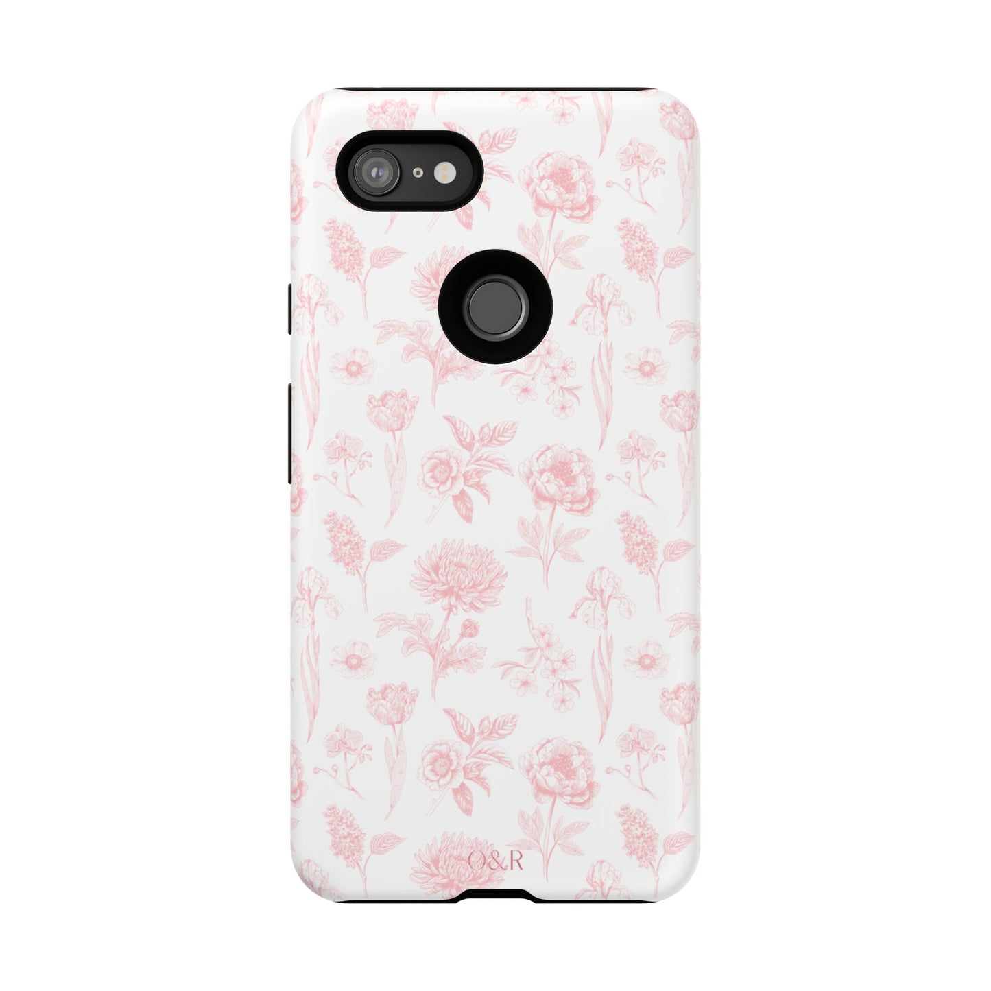 Pink Floral Phone Case - Elegant Protectors for iPhone, Girlfriend Gift, Mother's Day, Trendy Tech Accessories, Flower Pattern Cases