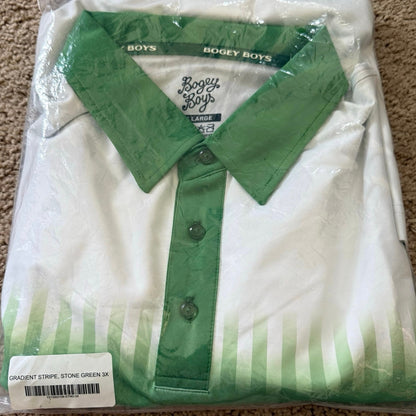 Bogey Boys Gradient Stripe Athletic Polo Green Size 3XL