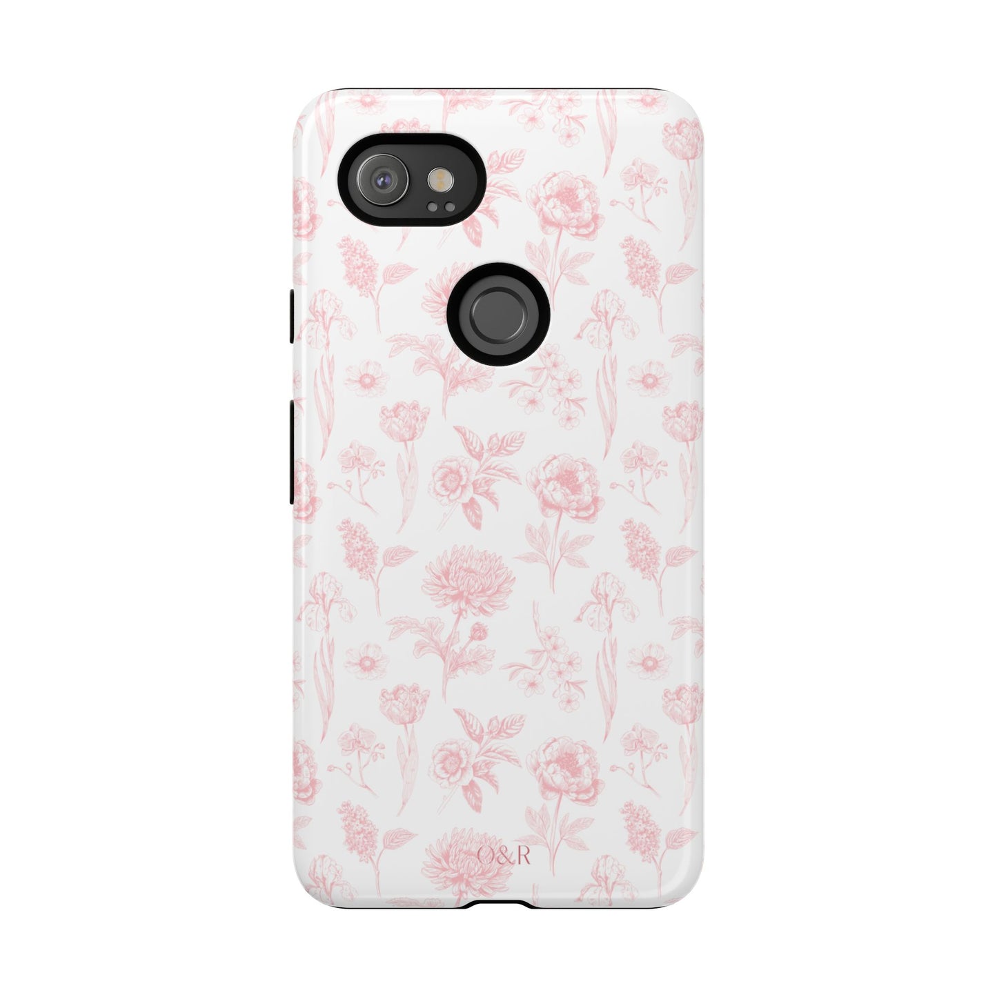 Pink Floral Phone Case - Elegant Protectors for iPhone, Girlfriend Gift, Mother's Day, Trendy Tech Accessories, Flower Pattern Cases