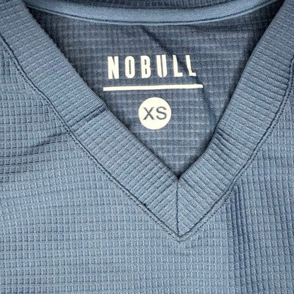 NOBULL Long Sleeve Waffle V-Neck Navy Blue Size XS