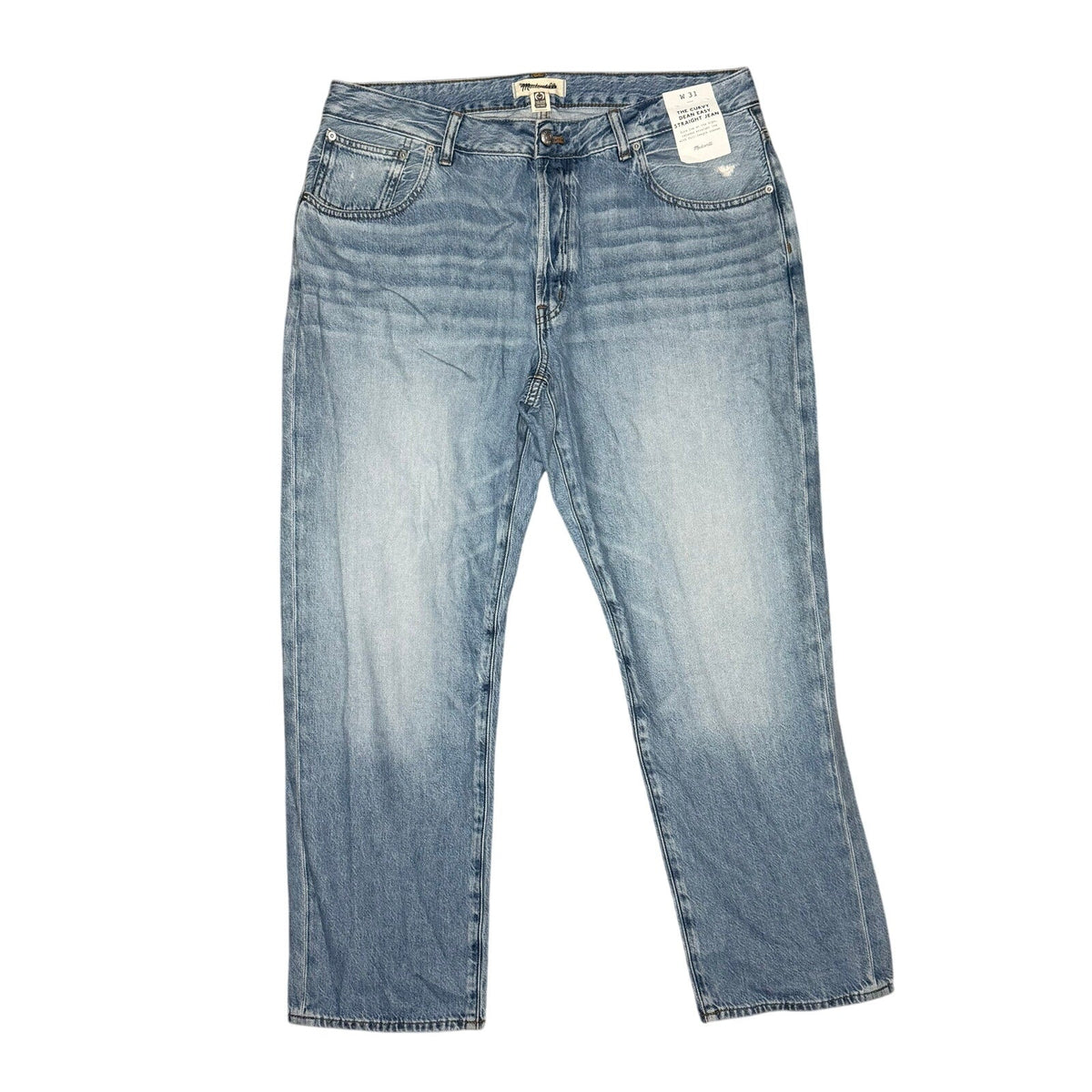Madewell The Curvy Dean Easy Straight Jean in Northridge Wash Size 31